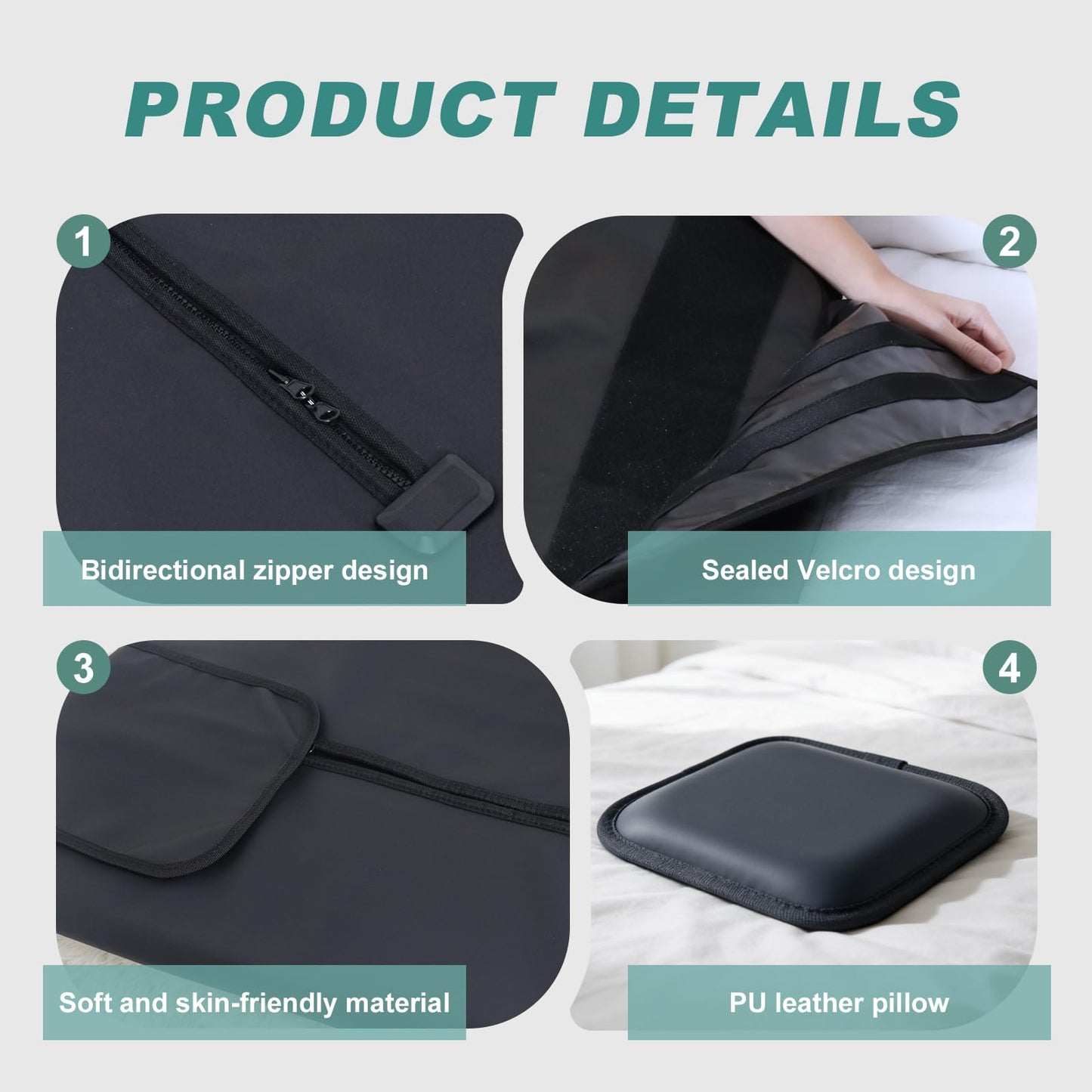 BTWS Infrared Sauna Blanket –Low EMF Safe with Support Pillow,Size 6 ft x 2.6 ft,Durable PU Leather Cover Detox & Relaxation at Home Adjustable Timer,5 Pcs Detox Bags,Gifts for Family
