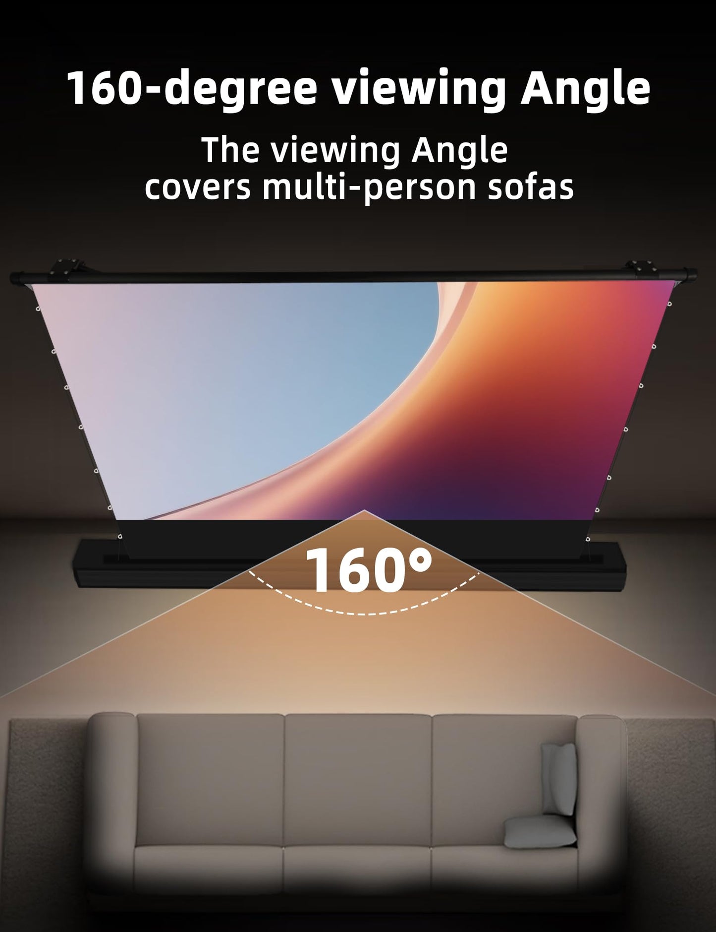 Acmejm 120" Matte White Motorized Floor Rising Projector Screen for Long/Standard UST Throw Projector,Movie Screen for Home Theater,Motorized Projector Screen 4K/8K Ultra HD