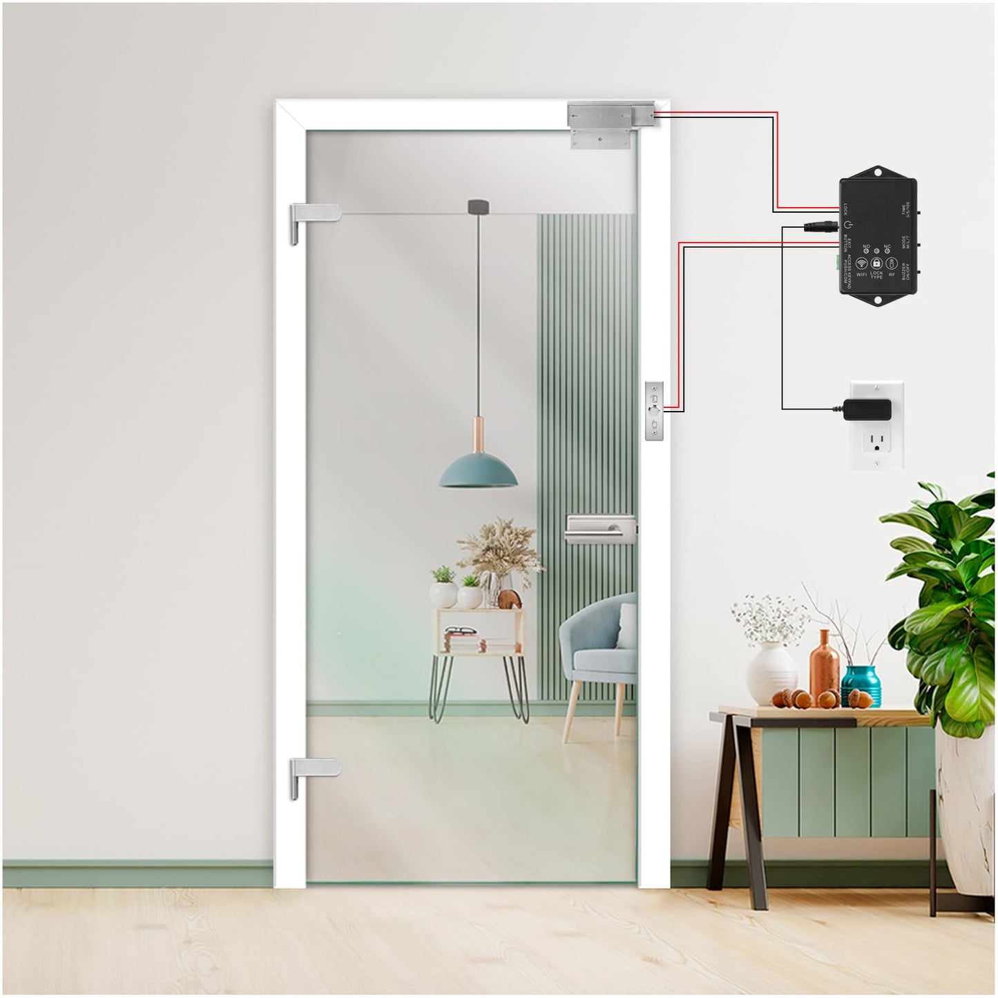 Zuomeng WiFi Smart Magnetic Lock for Door Kit, 1200lbs Holding Force Magnetic Door Lock System with App/Remote Control, 4 Modes, Sound Alerts, Easy Install for Home & Office
