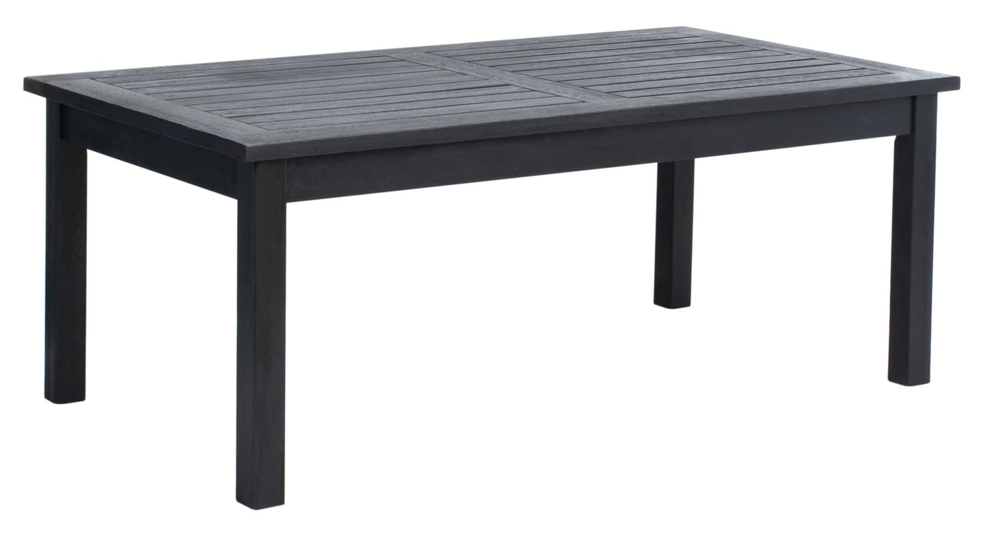 SAFAVIEH Outdoor Collection Chaston Black/Beige Cushion 4-Piece Conversation Patio Set