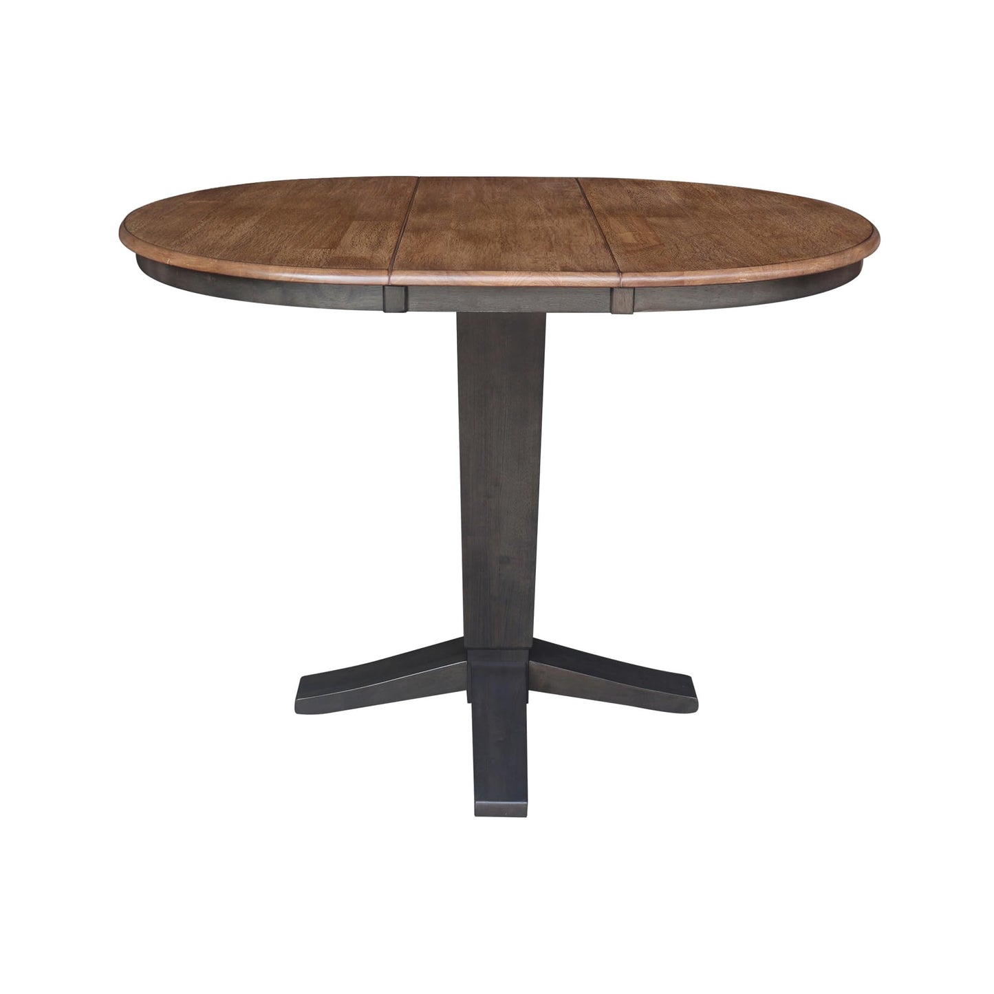 IC INTERNATIONAL CONCEPTS 36" Solid Wood Round Top Pedestal Dining Table with 12" Leaf - 36.1" H
