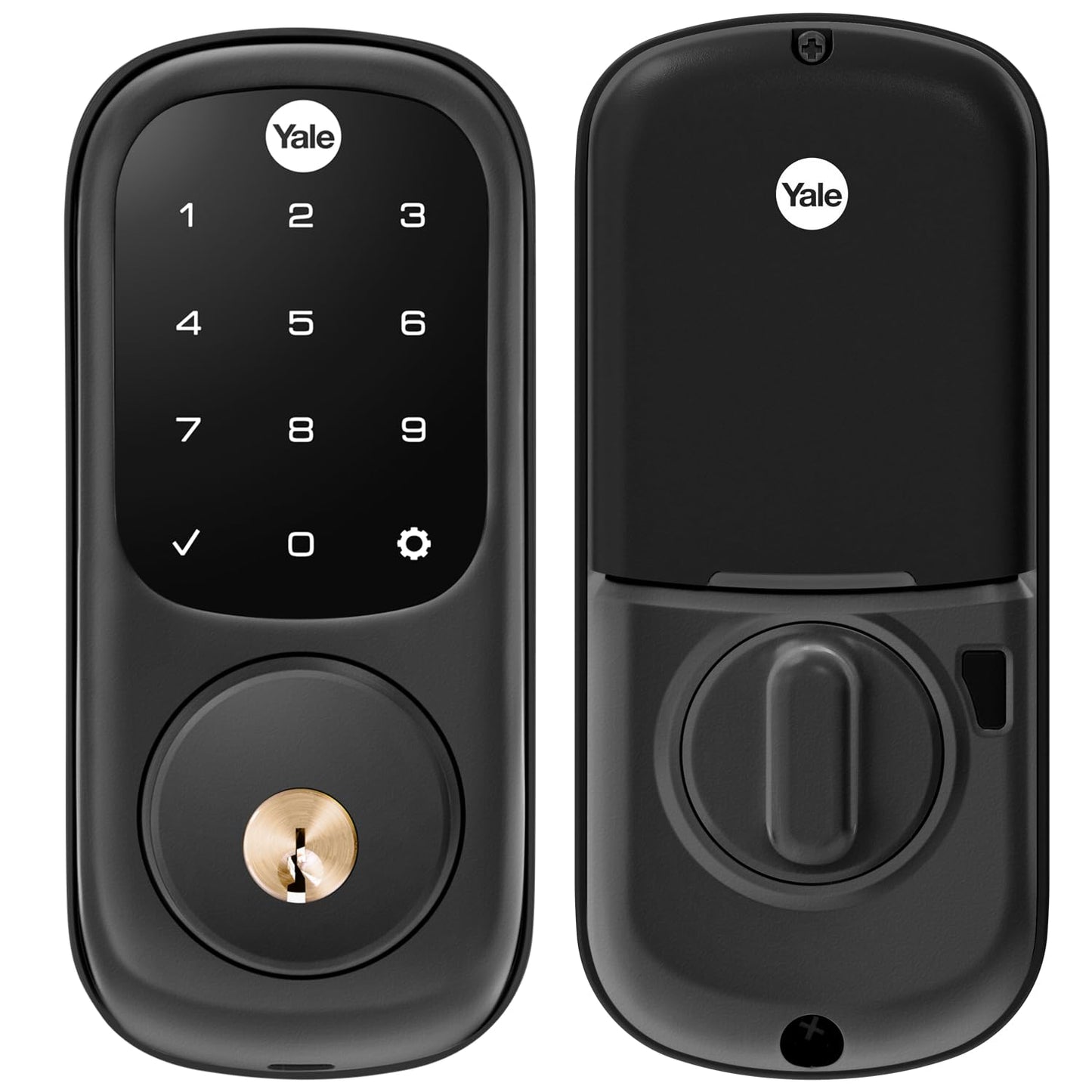 Yale Assure Lock Deadbolt, Black Suede Digital Touchscreen Keypad with Z-Wave for Code Entry and Remote Access and Backup Key, YRD226-ZW2-BSP
