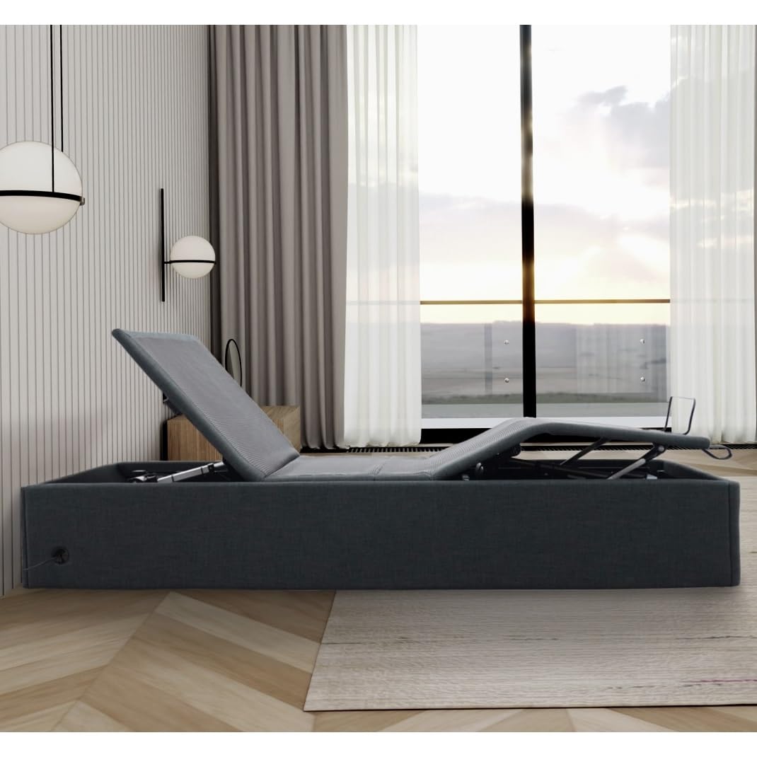 Ergomotion Stow Adjustable Bed Base with Storage - Head & Foot Articulation, Zero Gravity, USB Ports - Available in Full, Queen, King (Queen)
