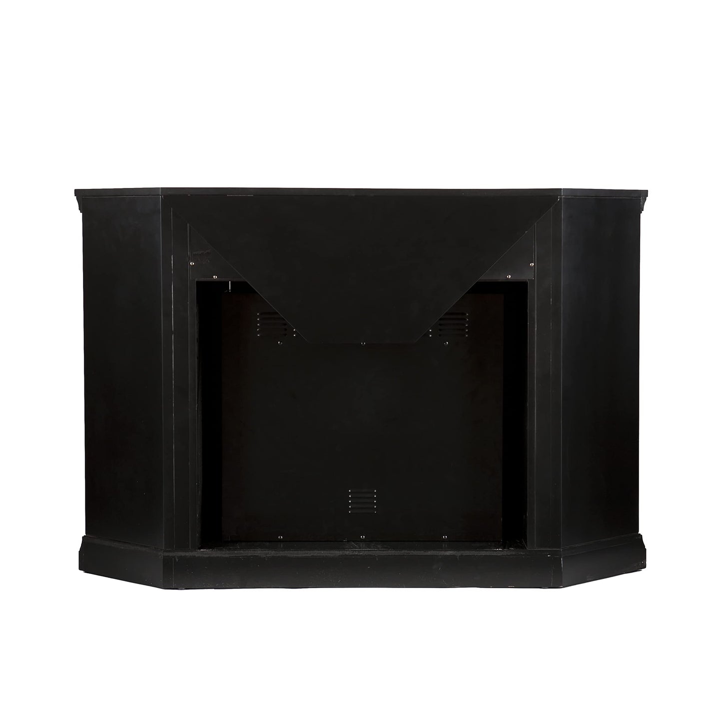SEI Furniture Claremont Convertible Corner Electric Fireplace Media Stand with Storage, Black