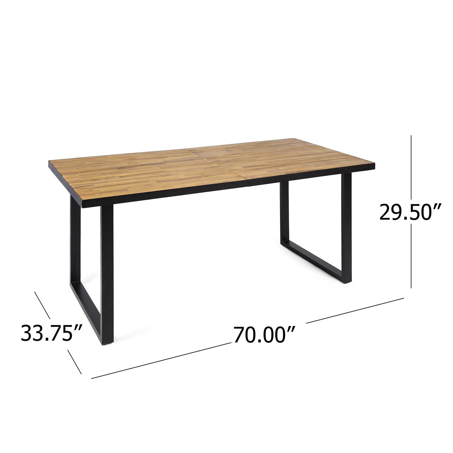 Christopher Knight Home Trinity Outdoor Dining Sets, Black + Teak