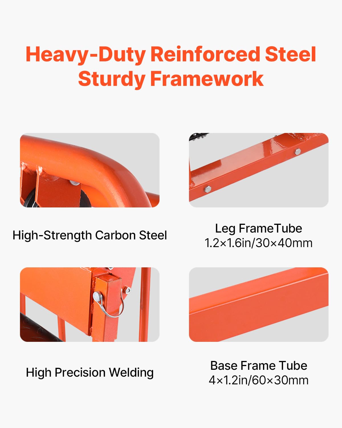 VEVOR Material Lift Winch Stacker, 330lbs Capacity Pallet Truck Dolly, 42.9in Max Lifting Height Manual Winch Stacker, Multifunctional Manual Pallet Truck Stacker with Swivel Casters and Lift Plate