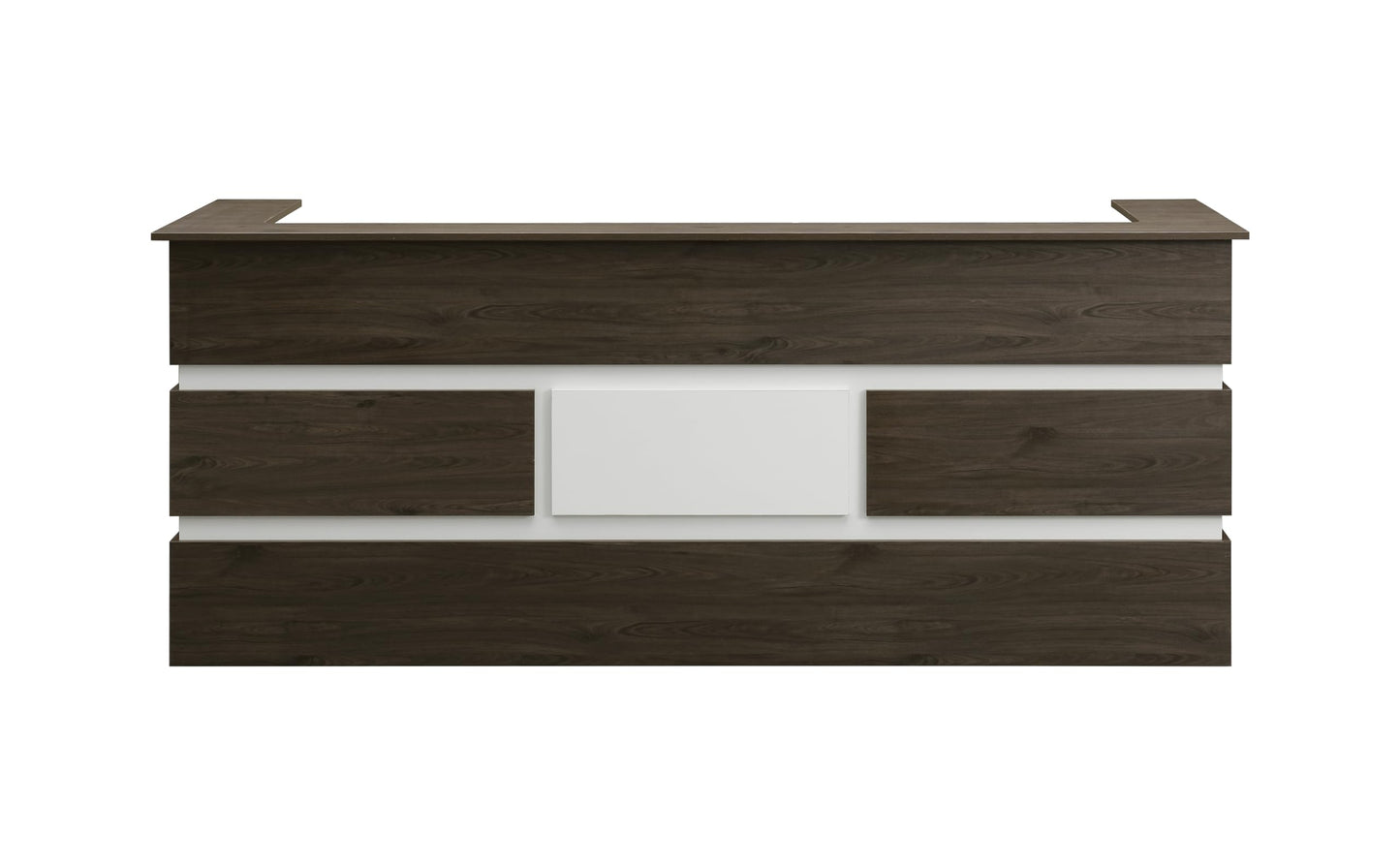 Mares 87" Wood Office Reception Desk Counter & Drawers w/Telescopic Rails & Chrome Handles | Cable Grommet Holes | Option to Add Logo | Front Table Furniture Nail Hair Beauty Salon Spa Restaurant