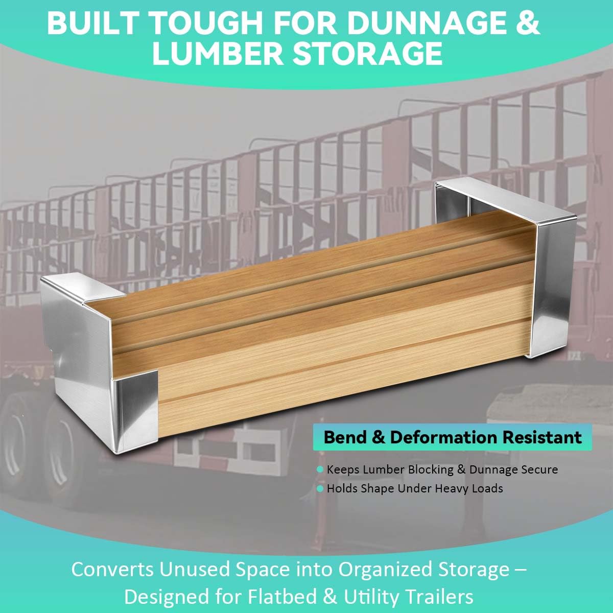 1 Pair 20"x15" Aluminum Dunnage Racks Holde, Coil Racks for Flatbed Trailer, Accesorios para Trailer, 6mm Thick Bolt-On Wood Holder Fits Most Trailers Gooseneck, Flatbed, Stepdeck Compatible