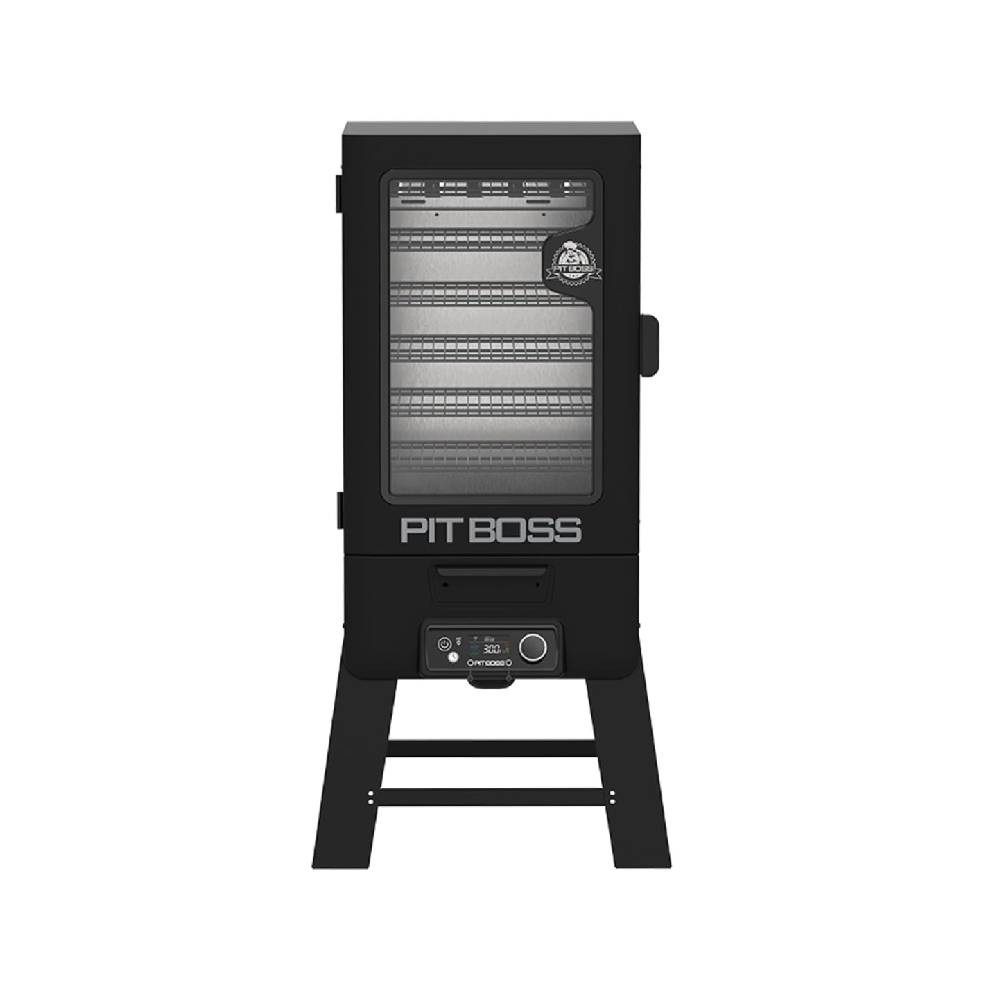 Pit Boss 4-Series WiFi & Bluetooth Digital Vertical Smoker with LCD Digital Controller and Wood Chip Tray, 1,320-Sq. In. 6-Rack Cooking Space, 100°F to 300°F Temperature Range, Meat Probe, Black
