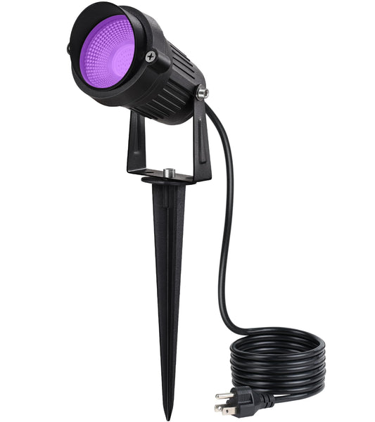 SUNVIE LED Black Light Spotlight 10W Waterproof for Glow Parties, 1 Pack, Black, Model CHZS1001
