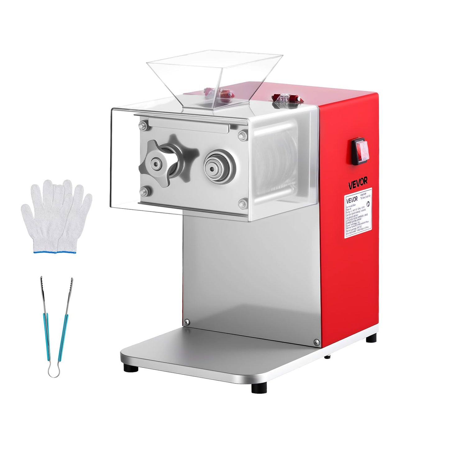 VEVOR Meat Cutting Machine, 850W Commercial Slicer, 3.5mm Heavy Duty Stainless Steel Blade Shredder for Boneless Meat Soft Vegetables, Electric Food Slicers for Kitchen Restaurant Supermarket