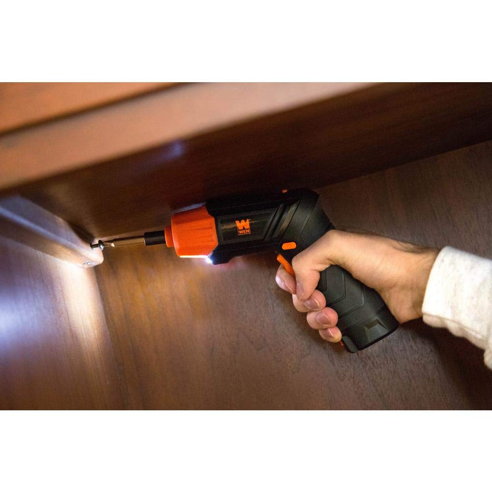 WEN 49140 Cordless Electric Screwdriver and Flashlight, Rechargeable, Includes Carrying Case and 40+ Accessories