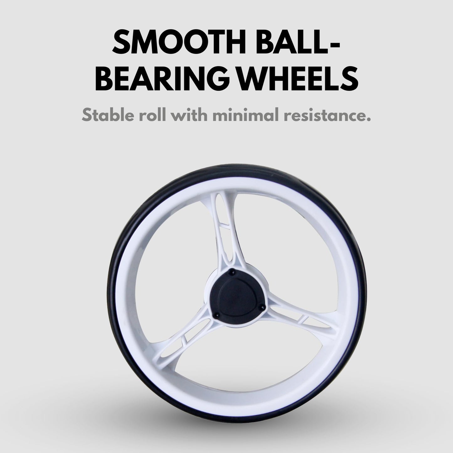 Qwik-Fold 360 Swivel 3 Wheel Push Pull Golf CART - 360* Rotating Front Wheel - ONE Second to Open & Close! (White/White)