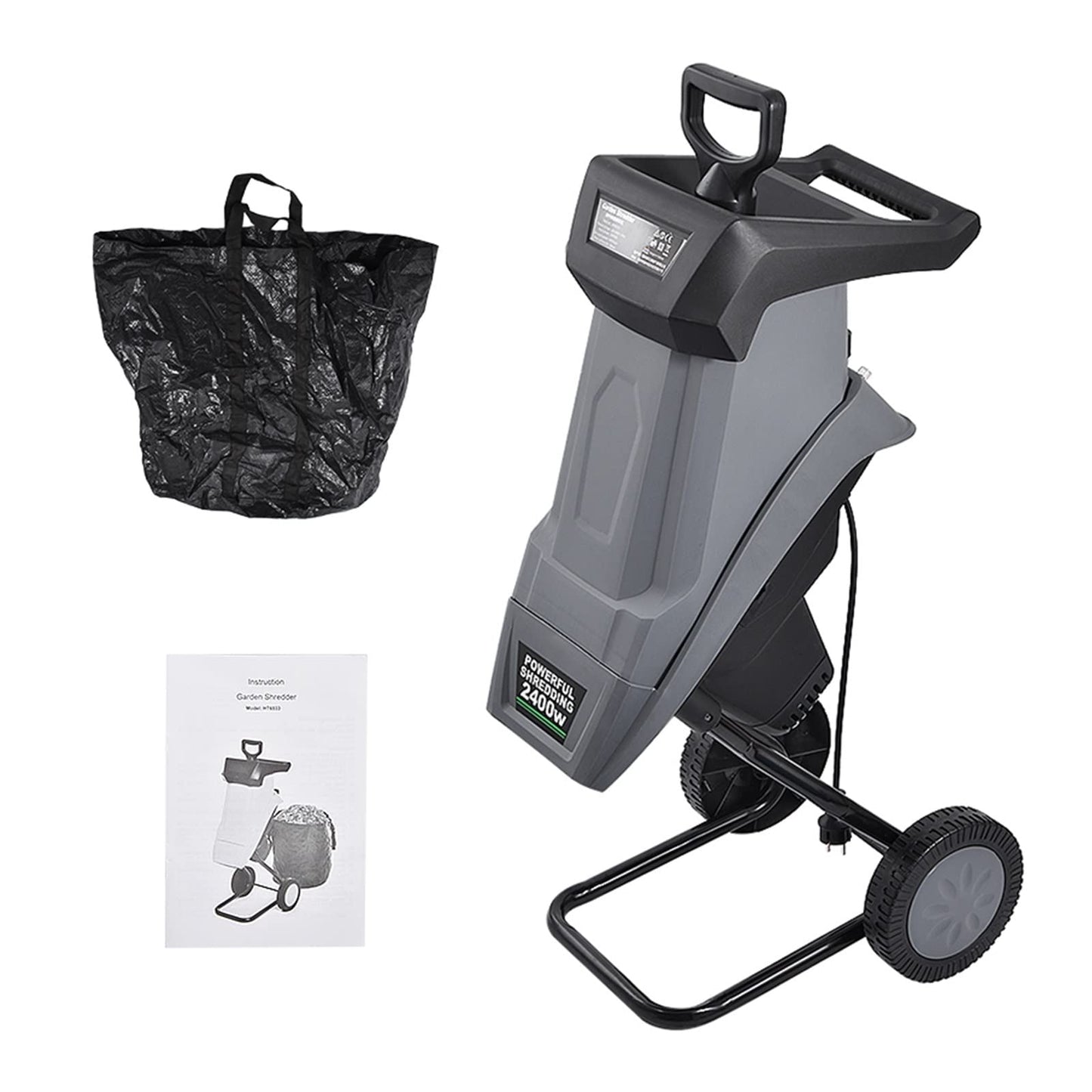 HT6533 Powerful Wood Chipper Branch Crusher Electric Breaking Machine 2400W Tree Branch Crushing Machine Garden Tool With Efficiency And Precision(With 10M Power cord)