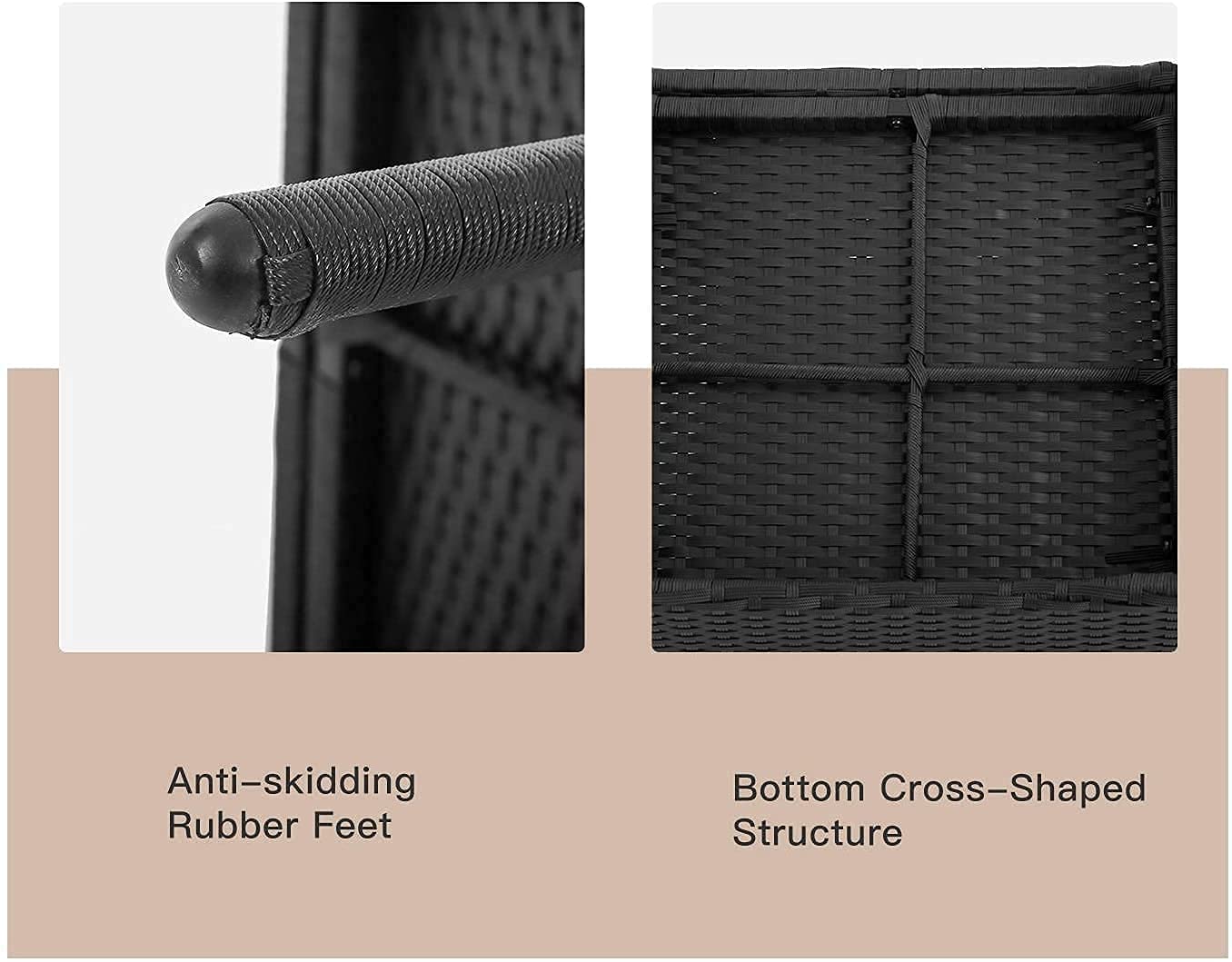 FDW Outdoor Indoor Use Rattan Chairs Wicker Conversation Sets for Backyard Lawn Porch Garden Balcony,Black