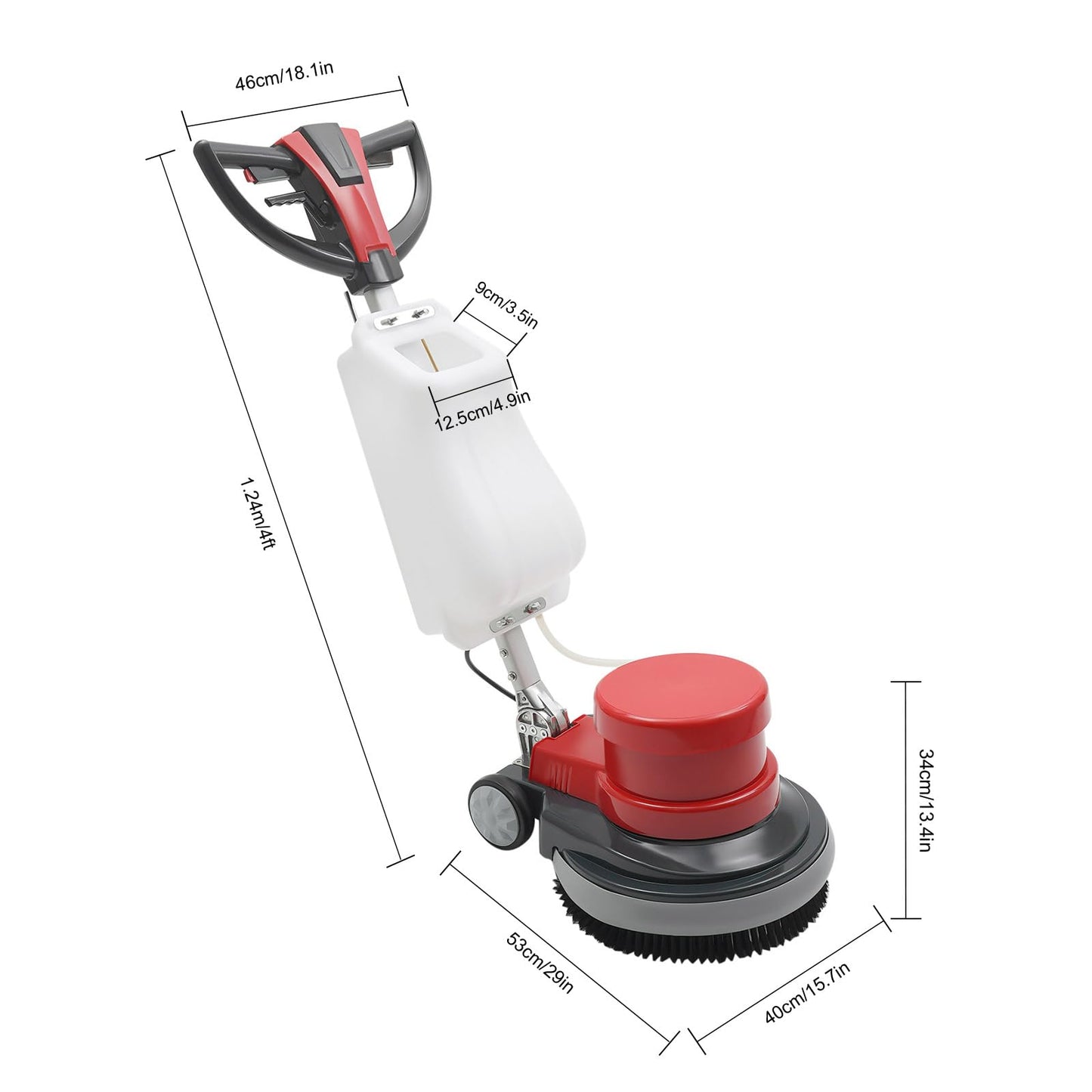 1100W Electronic Floor Cleaning Machine,Commercial Floor Cleaner Machine, Multi-Purpose Carpet Cleaning Machine for Home,Floor Scrubber & Polisher, Large Water Tank, 39-Foot Long Cord