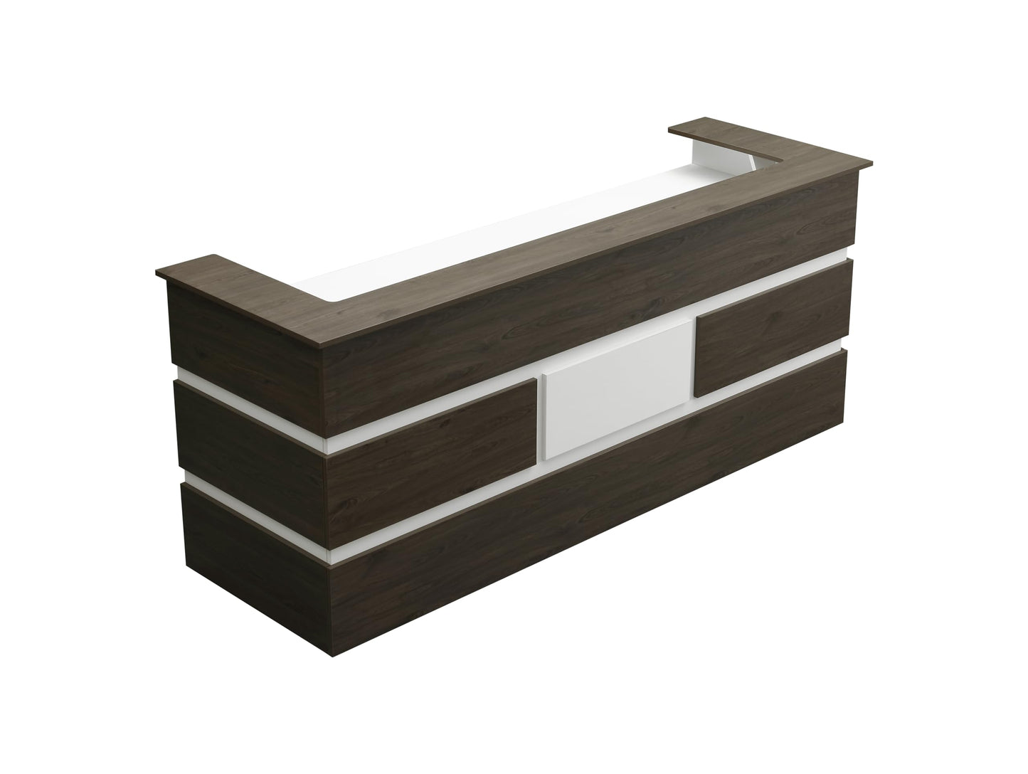 Mares 87" Wood Office Reception Desk Counter & Drawers w/Telescopic Rails & Chrome Handles | Cable Grommet Holes | Option to Add Logo | Front Table Furniture Nail Hair Beauty Salon Spa Restaurant