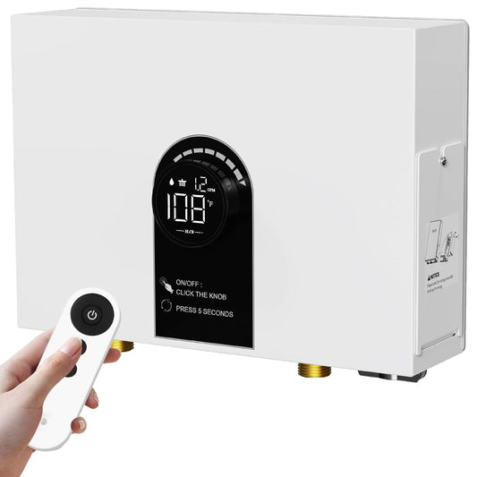 Tankless Water Heater Electric, 13kW 240Volt On Demand Instant Hot Water Heater with LED Digital Display Self-modulating, Overheating Protection, CSA Certified, Up to 3.38 GPM for 2-3 Point of Use