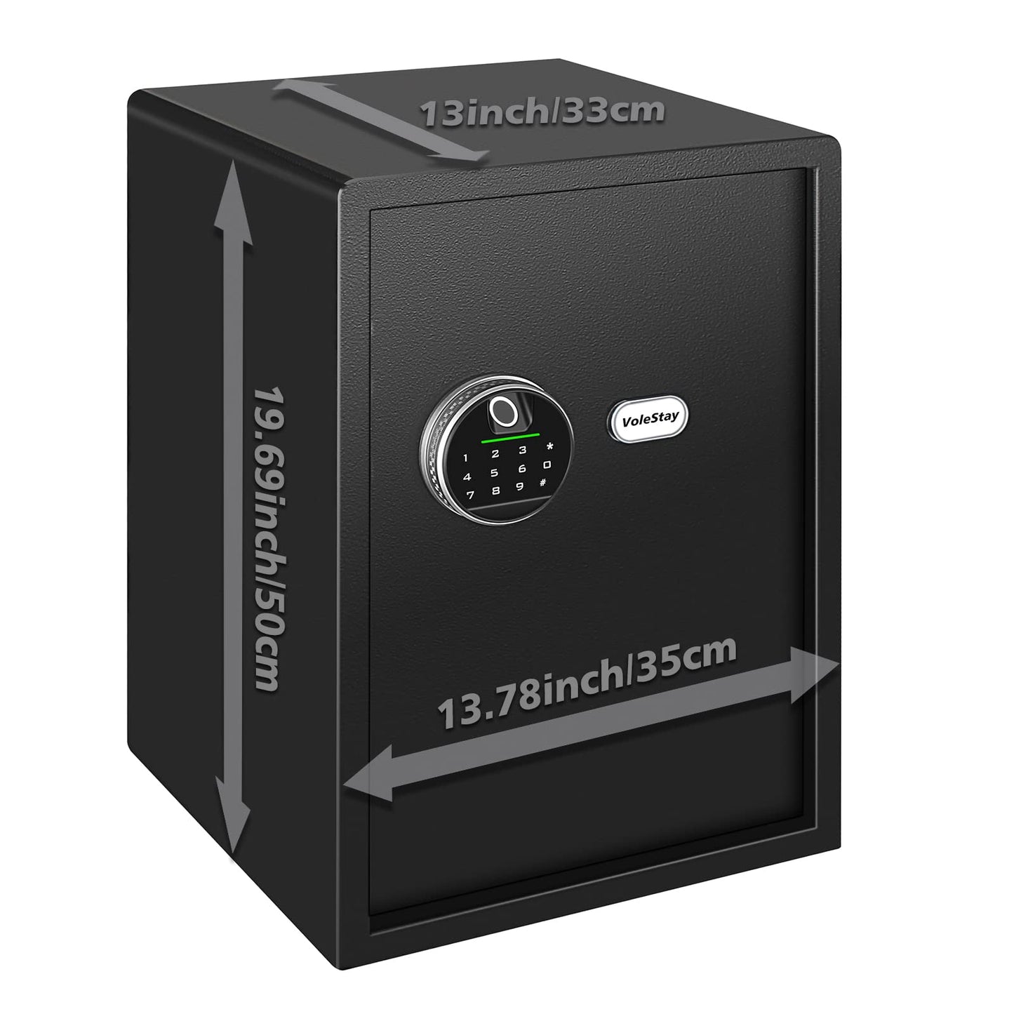 Biometric Home Safe, Fingerprint Gun Safe Lock Box,Money Box for Jewelry Handgun Cash Valuables,Perfect for Home/Office/Hotel, Black, 2.05 Cubic Feet