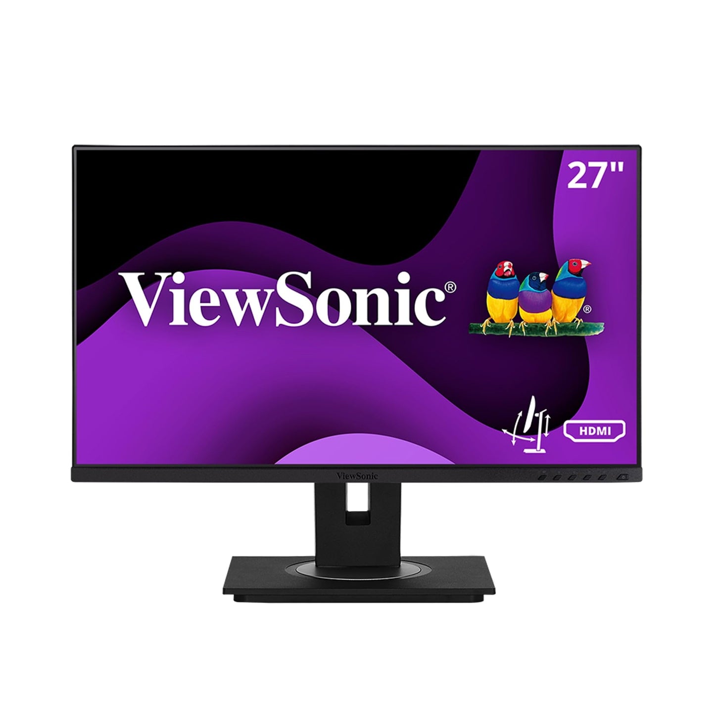 ViewSonic VG2748A 27 Inch IPS 1080p Ergonomic Monitor with Ultra-Thin Bezels, HDMI, DisplayPort, USB, VGA, and 40 Degree Tilt for Home and Office, Black