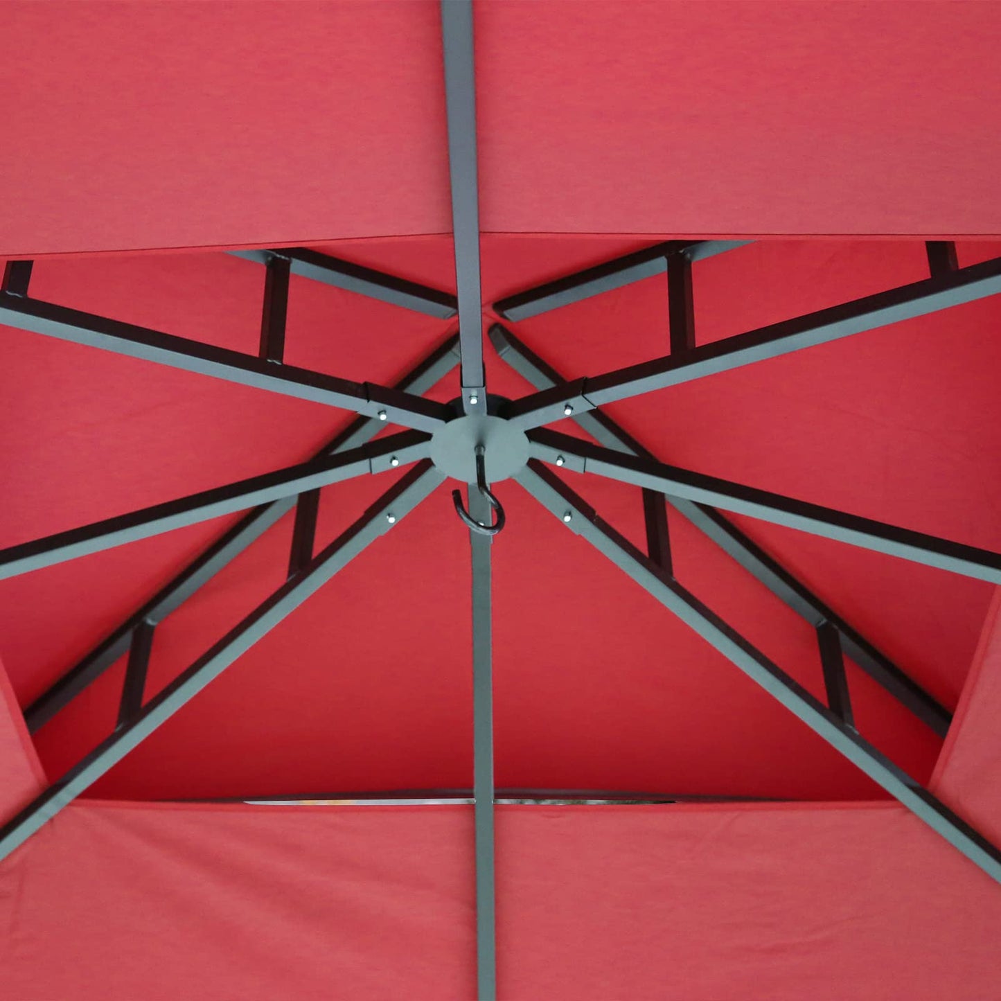 Gardenbee 13x11 Ft Canopy Gazebo with Netting, Double Roof Canopy Shelter with Frame for Outdoors, Patio/Deck/Garden/Yard/Poolside, Red