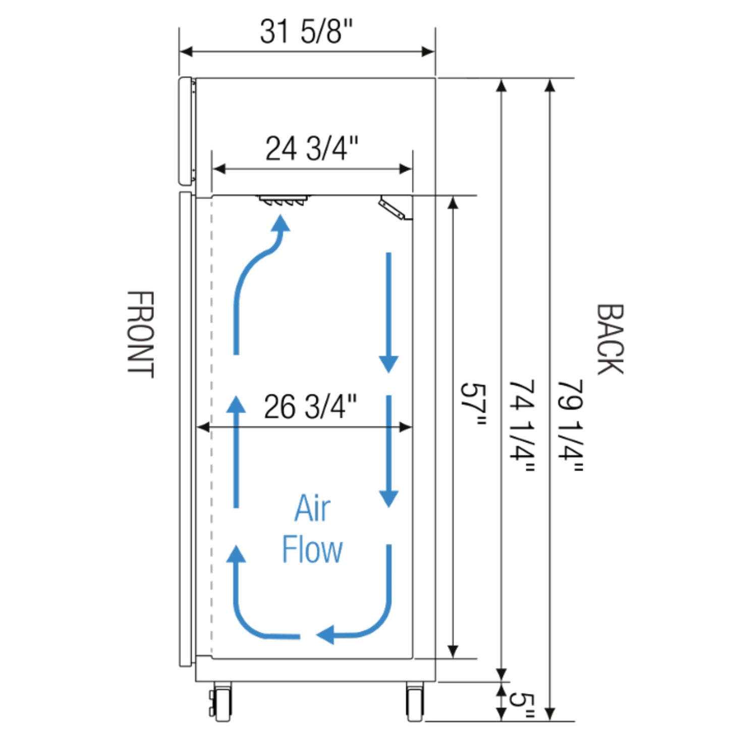Everest Refrigeration ESR1 29-1/4' Reach-in Commercial Refrigerator with Solid Door, One Section, 23-Cubic Feet, Stainless Steel, NSF