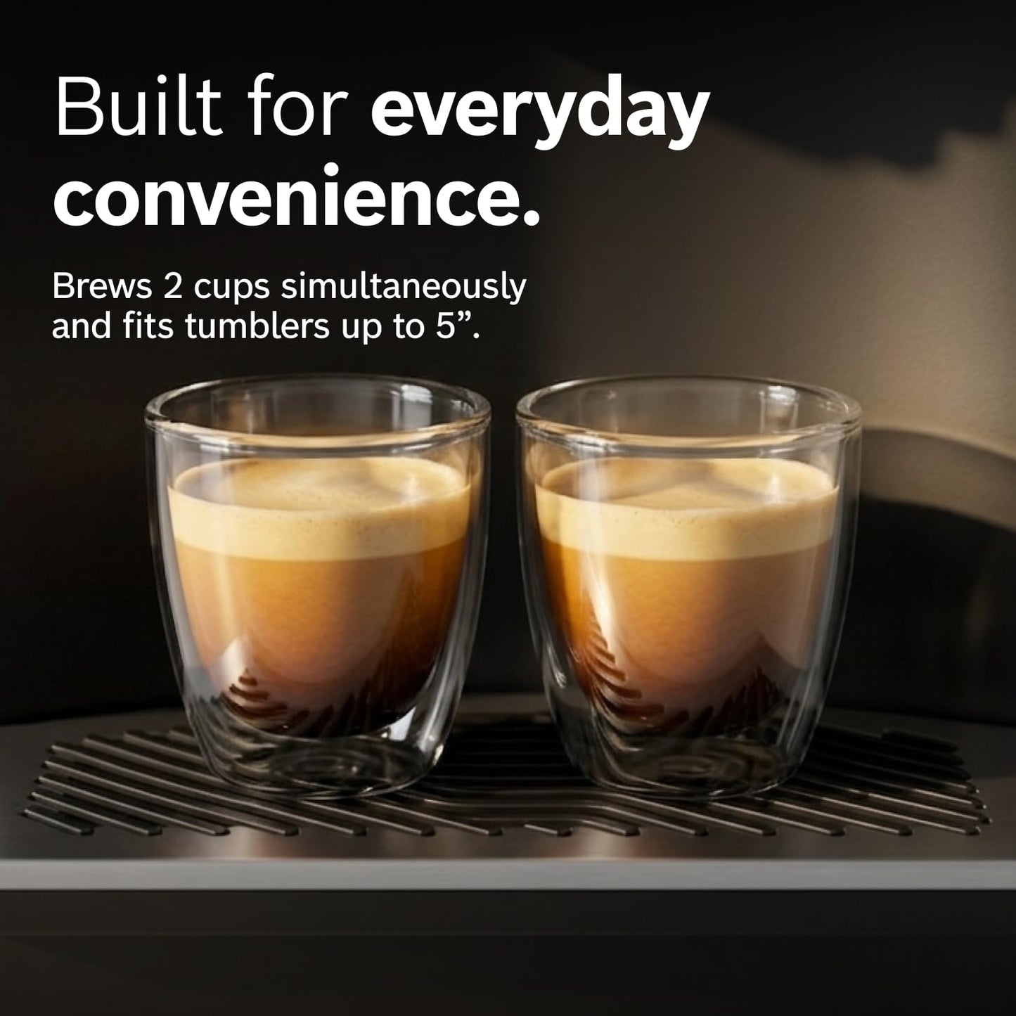 Bosch Fully Automatic Coffee and Espresso Machine - 36 Drinks, Double Cup Barista Style Super Coffee Maker - Touchscreen, Large Bean Capacity - Easy Clean, Maintenance - Silver - TQU60307