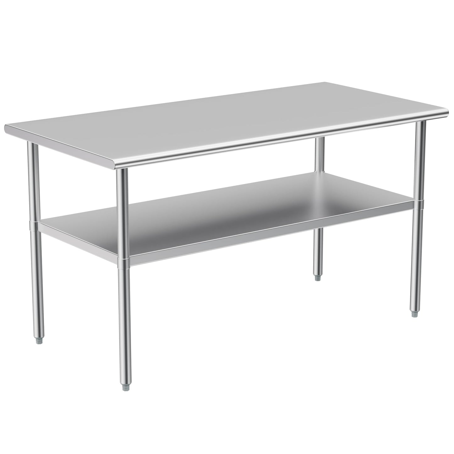 Stainless Steel Table for Prep & Work, 30x58 Inches, Metal Commercial Heavy Duty Table with Adjustable Under Shelf for Restaurant, Home and Hotel