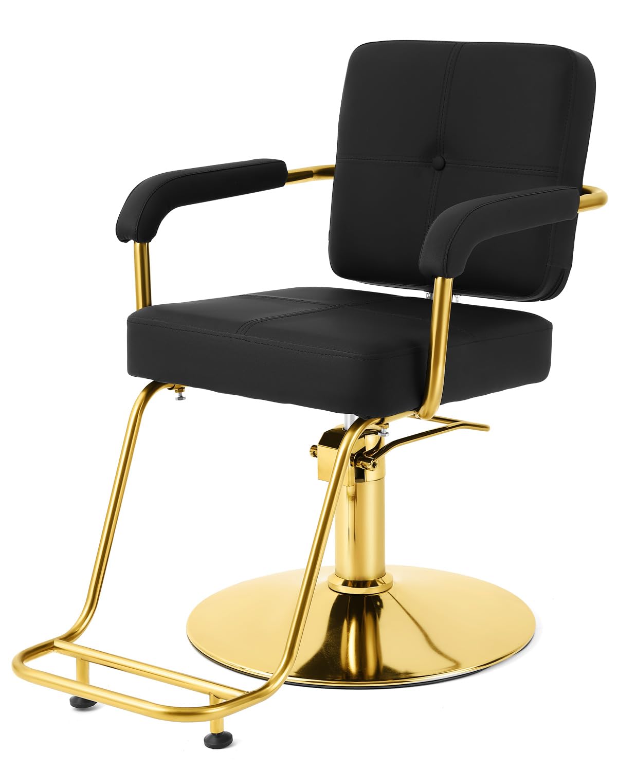 Artist hand Black and Gold Salon Chair, Professional Hair Stylist Chair