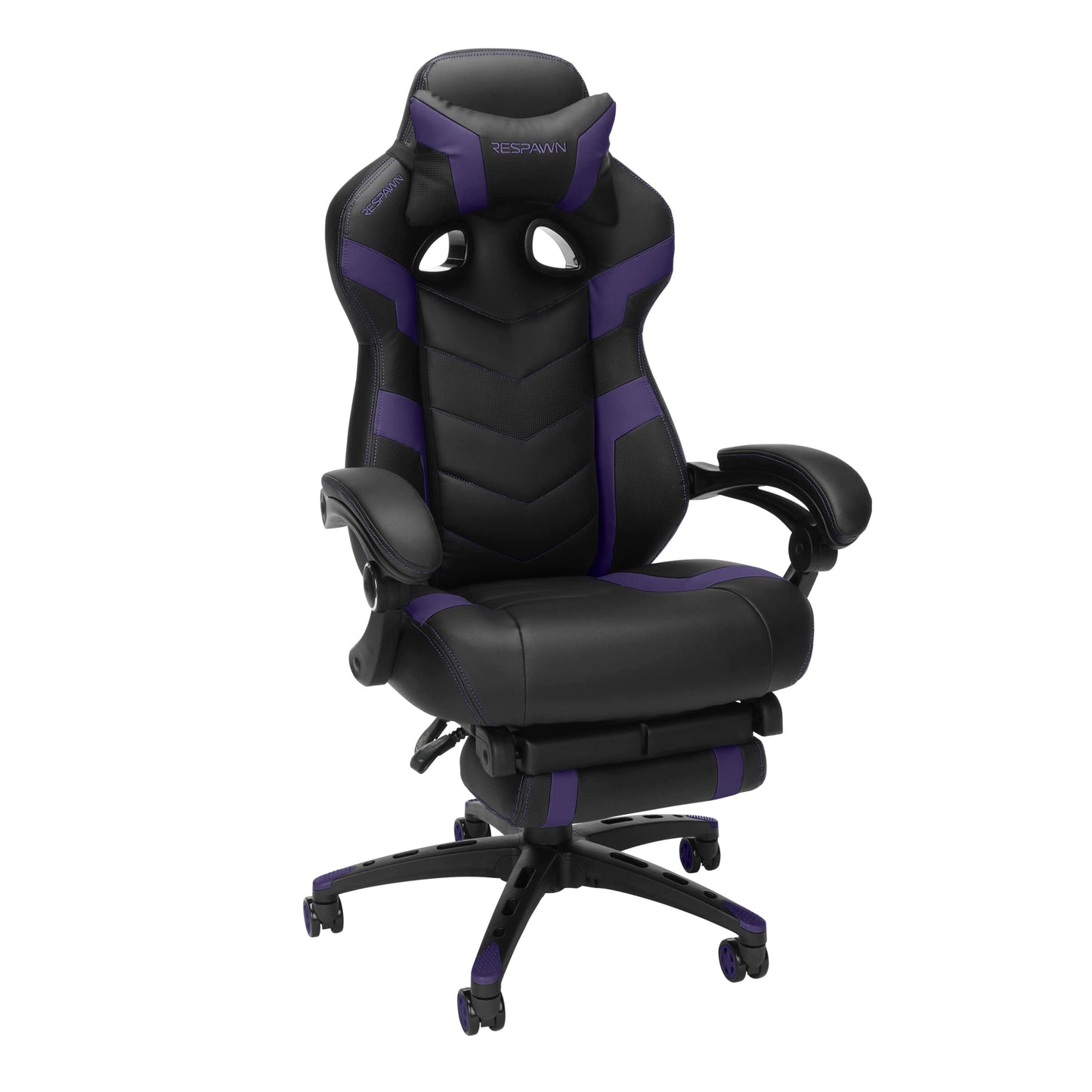 Respawn 110 Pro Ergonomic Gaming Chair with Footrest for Adults - Comfortable Office Gaming Recliner with Lumbar Support and Headrest, Racing Style Video Game Chairs for Computer Gamer - Purple