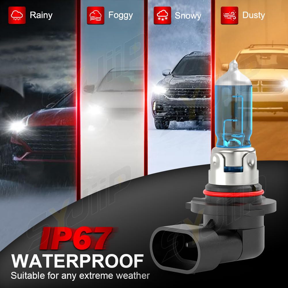 SYJIIP Halogen Headlight Bulbs H13 9008 for Ford F150 F250 F350 F450, 6000K White, 300% Brightness, Plug n Play,