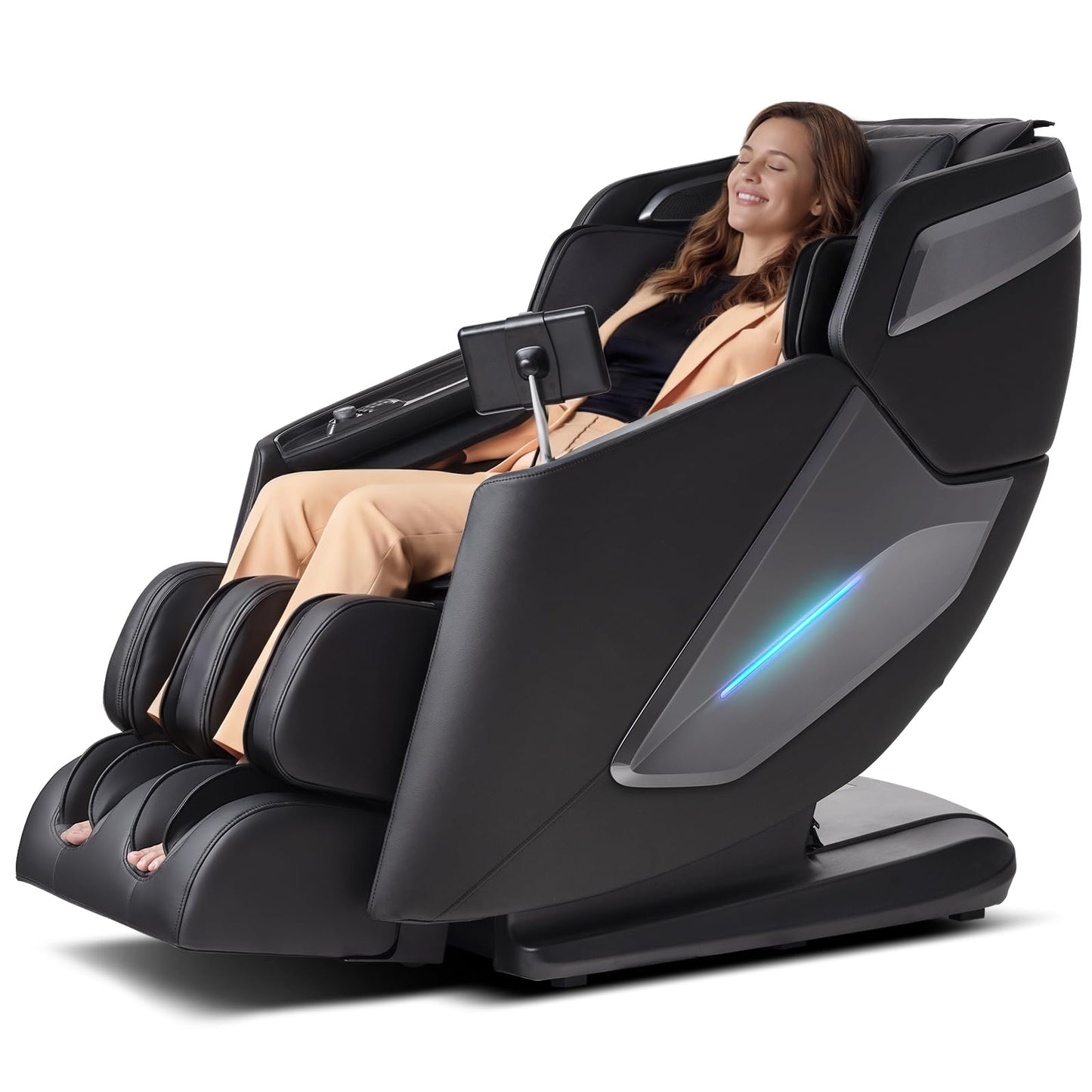 4D Massage Chair, Full Body Massage Chair, Zero Gravity Recliner w/ Intelligent Voice Control, 53.14" SL Track, Electric Calfrest Extension, 12 Auto Modes, USB Type-C, Bluetooth Speaker, TFT Screen