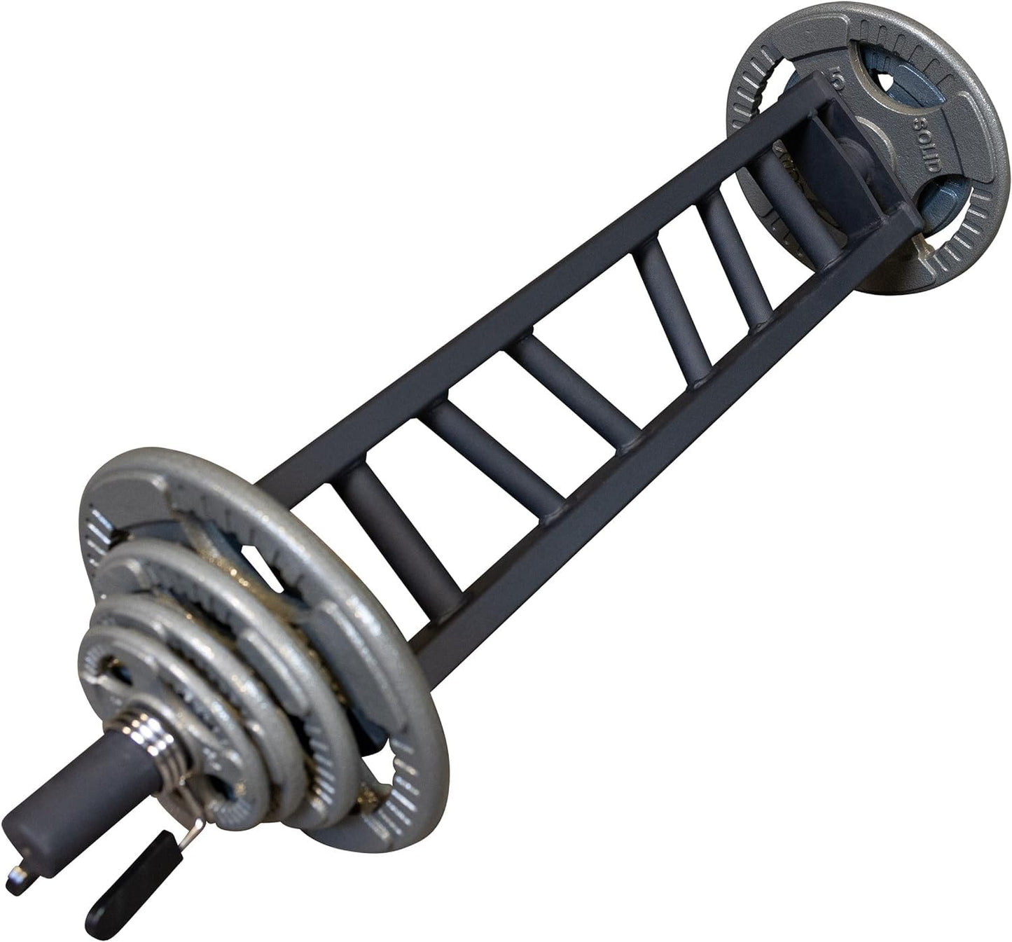 Body-Solid (OMG47) Multi Grip Olympic Weights Barbell, Knurled Grip Bar Bell for Versatile Strength Training and Bodybuilding, (Midnight Black)