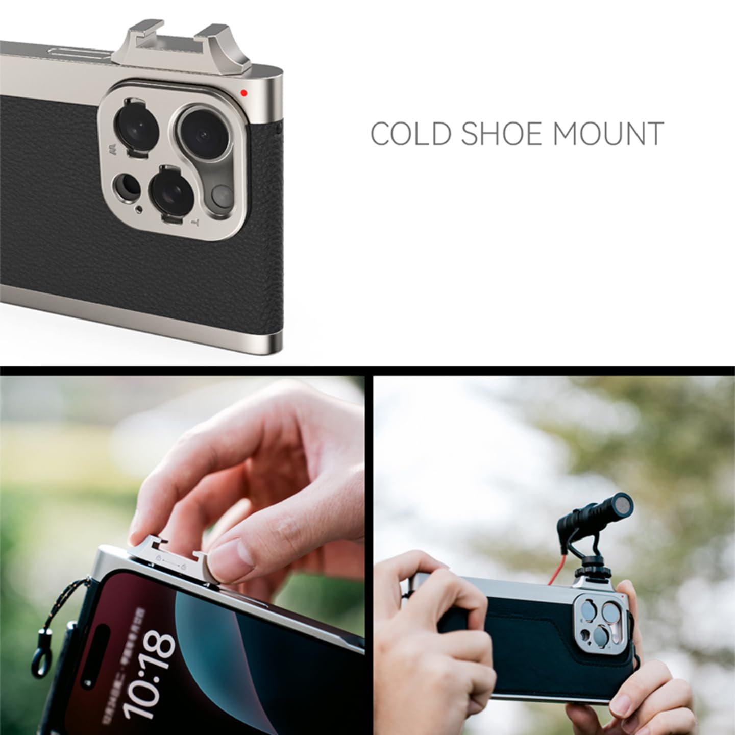 Fotorgear Retro Photography Kit for iPhone - Physical Camera Control Bar with Manual Focus, Shutter and Zoom Controls, Expandable Phone Lens and 67mm fitler Adapter (iPhone 15 Pro Max)