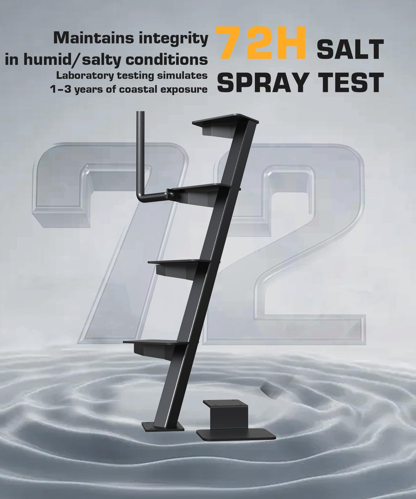 Autoholic Boat Trailer Step 5 Step with Handle Non-Slip Step Fit for Trailer Tongue Safer Easier for People of All Ages Board Boat Trailer Stability Reduce Slip Glow in Dark Climbing Assist