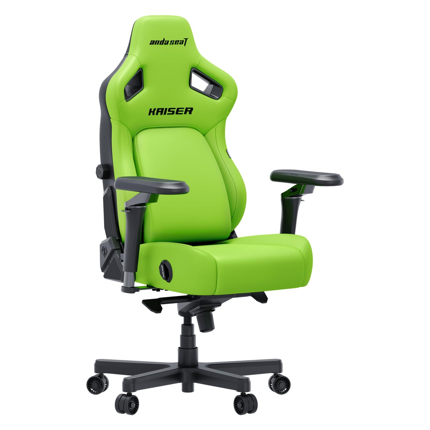 Anda Seat Kaiser 4 Large Gaming Chair for Adults - Ergonomic Green PVC Leather Gaming Seat with 6D Armrest, Comfortable Office Chair with Lumbar Support, Heavy Duty Wide Computer Seat