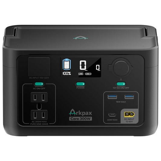 Arkpax Portable Power Station 300W, 600W Peak Backup LiFePO4 Battery 192Wh Solar Generator with 120V Pure Sine Wave AC Outlet for Camping Emergency Travel Outdoor Home Blackout