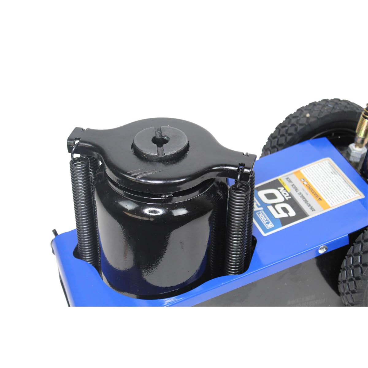 K Tool International 63198 50 Ton Automotive Air Truck Jack for Garages, Repair Shops, and DIY, 100,000 lbs. Capacity, Hydraulic Lift Range 11.4"- 21.25, Heavy Duty Steel, Built-in Bypass Valve, Blue