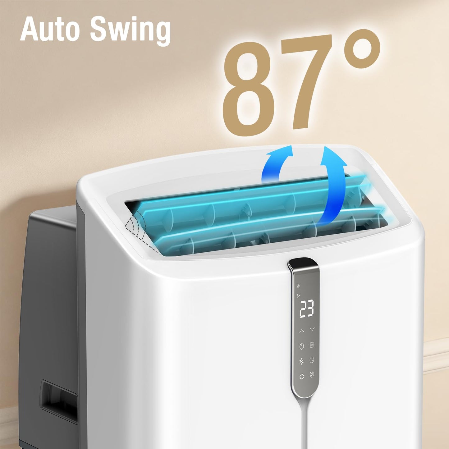 12000 BTU Smart Portable Air Conditioners with Cooling & Heater, AC Unit Works up to 600 sq. ft, Dehumidifier & Fan, Auto Evaporation, Silent Sleep Mode, Portable AC with Remote & Touchscreen