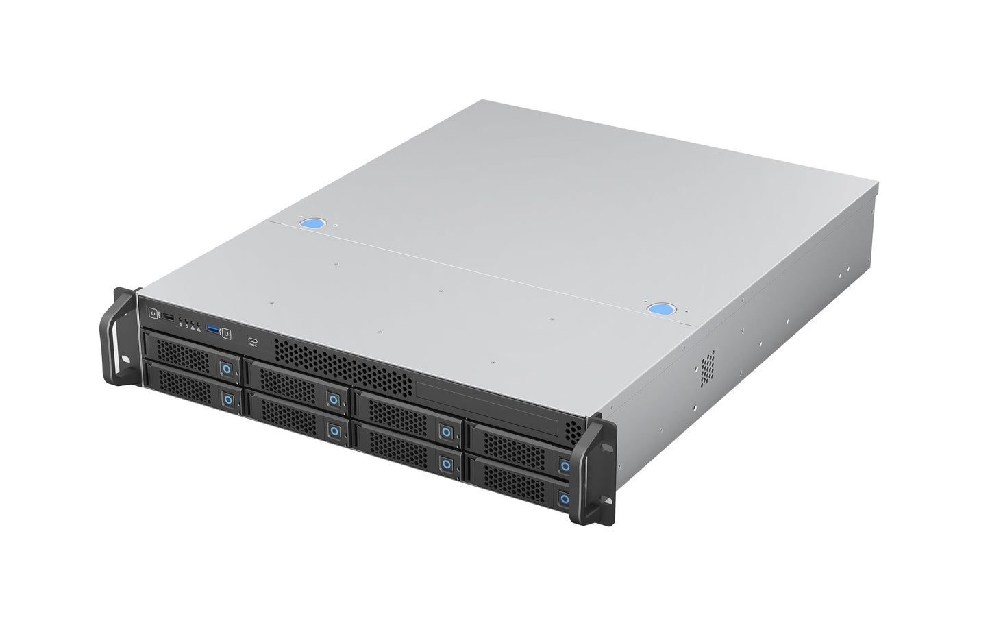 Rosewill 2U Rackmount Server Chassis | Supports up to 8 x 3.5 12Gbps Hot Swap SATA/SAS | E-ATX Compatible | 2U/CRPS PSU | 3 x 8038 PWM Fan | USB 3.2 Type-C | RSV-H208