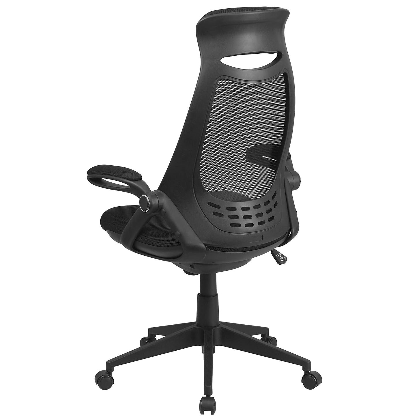 Flash Furniture Ivan High Back Black Mesh Executive Swivel Office Chair with Flip-Up Arms