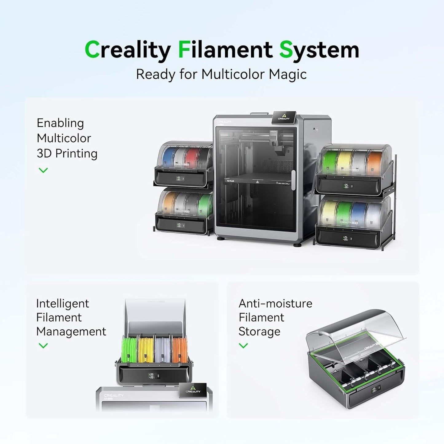 2026 New Official CREALITY CFS - Creality Filament System, Multi-Color 3D Printer Automatically System, Supports 16 Color Printing for K1 Series CFS Upgrade Kit/K2 Combo//K2 Plus/K1 MAX/K1 SE/K1C/Hi