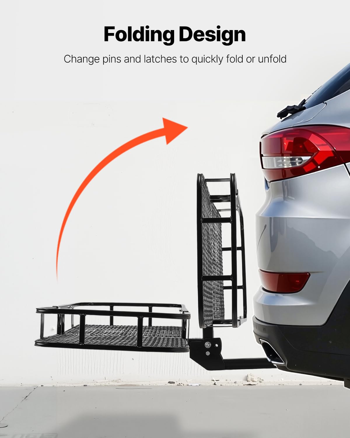 VEVOR 60 x 24 x 6 in Folding Hitch Cargo Carrier 500lbs Capacity