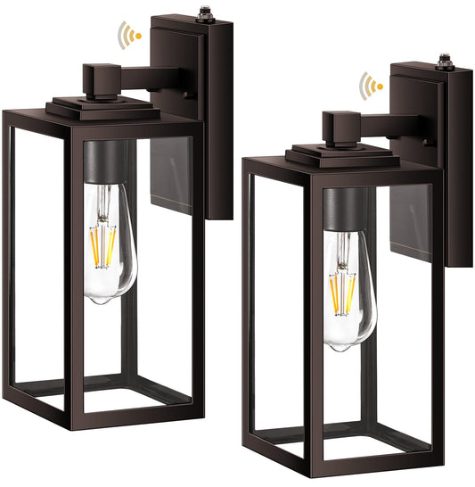 VIANIS Outdoor Wall Sconce Lantern, Oil Rubbed Bronze, Tall D2D, Model V8138, 2 Pack