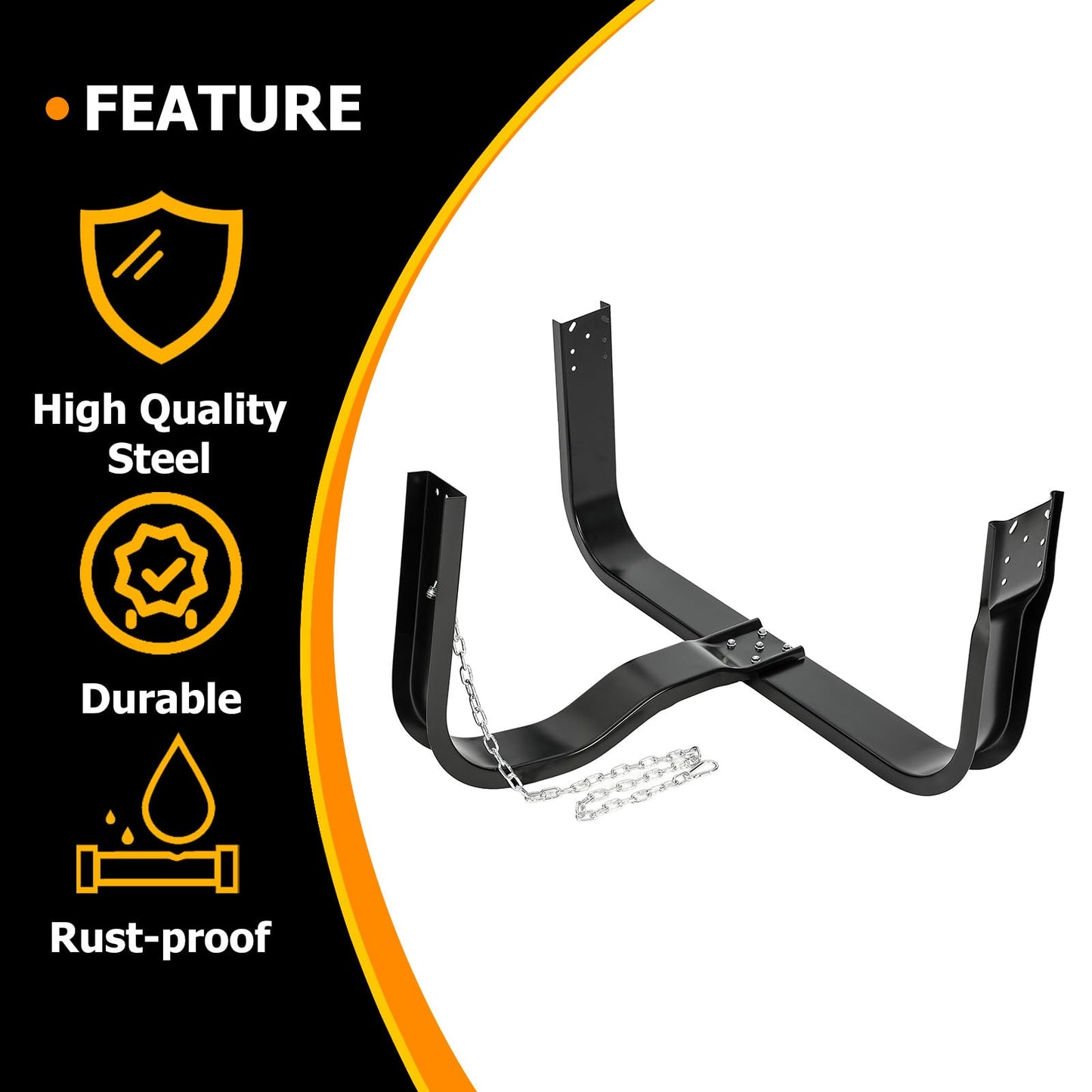 KUAFU 48 Inch Semi Truck Spare Tire Carrier Kit with Mounting Replacement