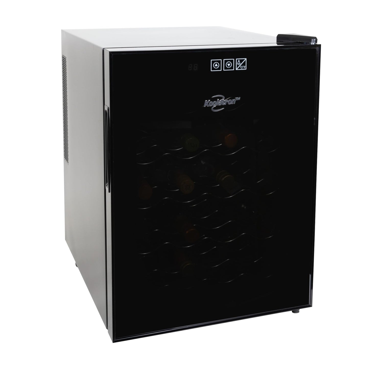Koolatron 20 Bottle Wine Fridge – Freestanding Wine Cooler with Glass Door, 1.7 Cu Ft (48L), Beverage Can Refrigerator, Digital Temperature Control, Ideal for White, Red & Sparkling Wine, Champagne