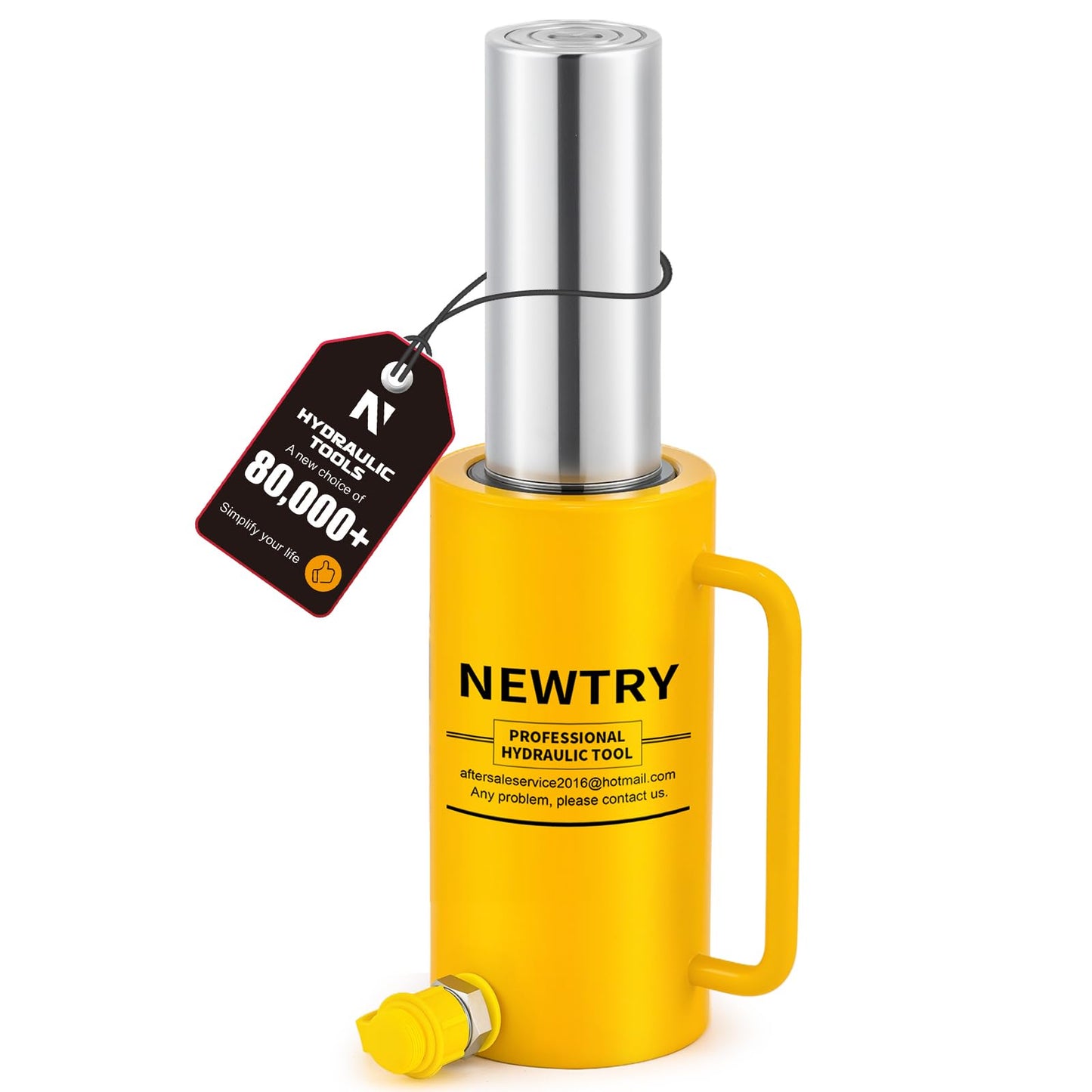 NEWTRY 50 ton Hydraulic Jack Cylinder Long Jack 6” Stroke Portable Hydraulic Ram Industrial Lifting Jack Porta Power Retract Automatically