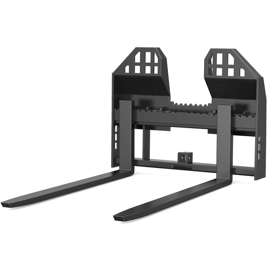 YITAMOTOR 4000lbs Skid Steer Pallet Fork Attachment, 45" Pallet Fork Frame with 48" Pallet Forks Blades fit for Kubota Bobcat Skid Steer Quick Tach Loaders Tractors