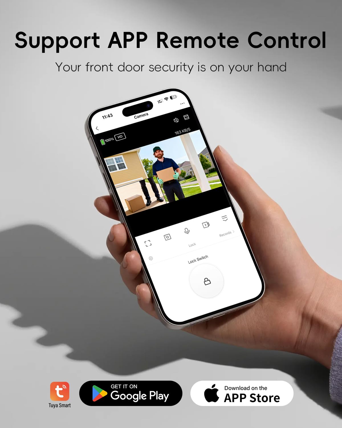 ACEBELL WiFi Dual Cameras Video Doorbell with Monitor, Wireless Video Intercom System with 8-inch Touchscreen, PIR Motion Detection, Local Storage, NO Subscription, Tuya APP Remote Control