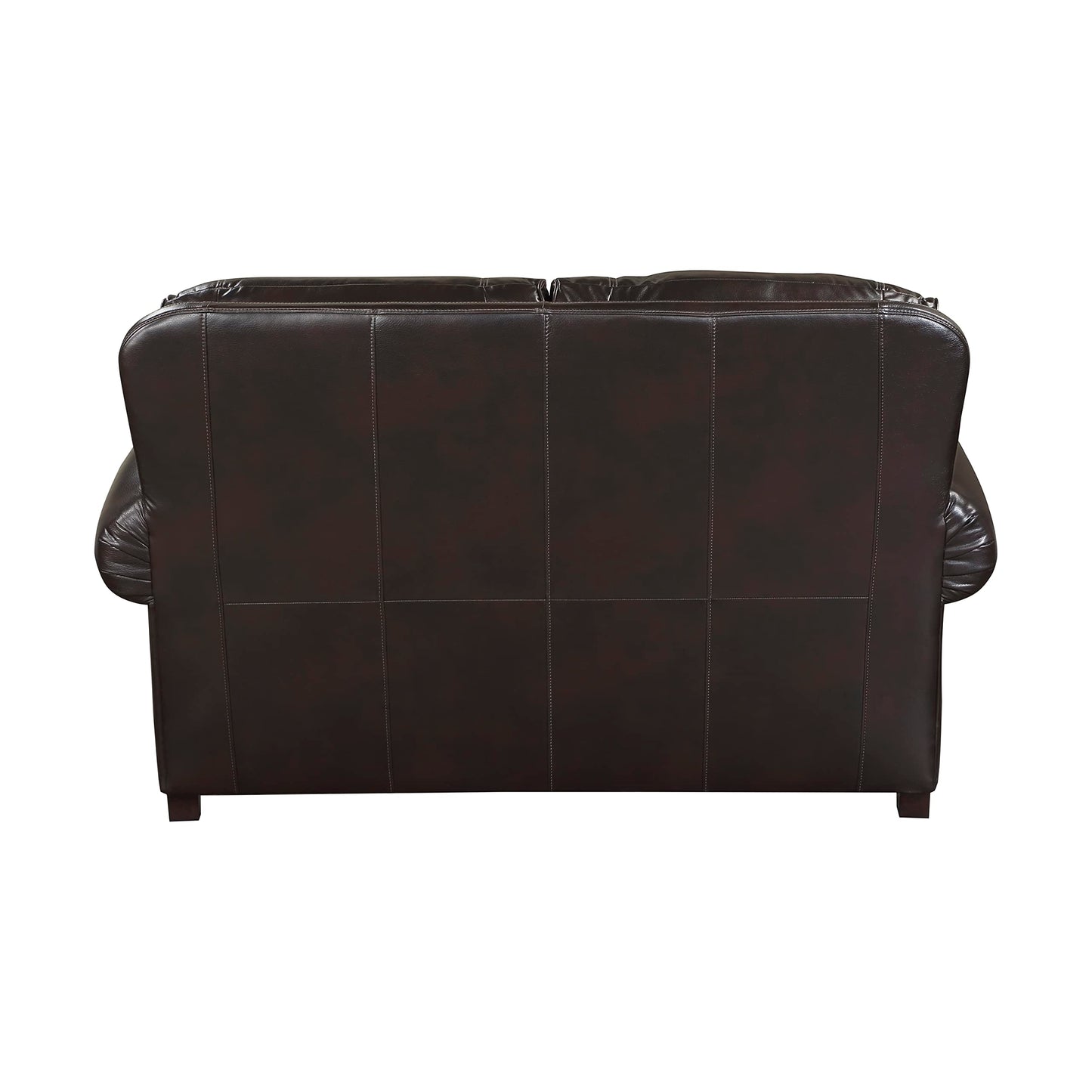 Lexicon Sébastien Breathable Faux Leather Living Room Loveseat, Brown